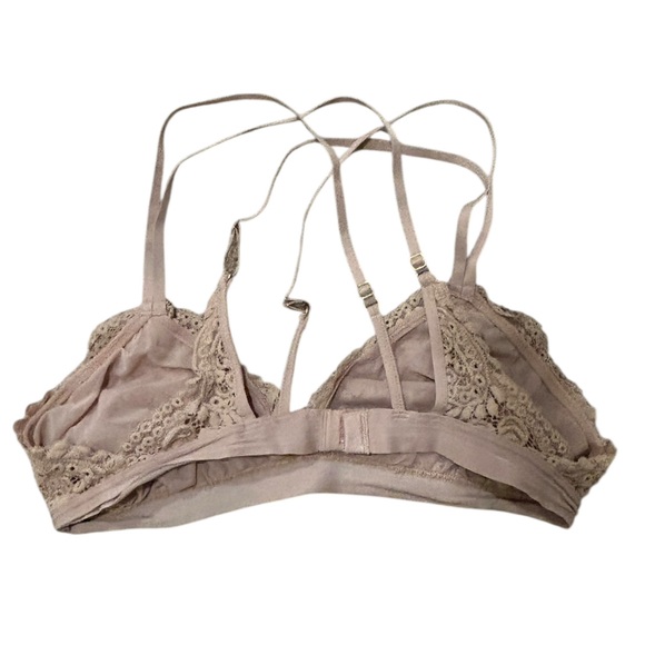 Aerie Beige Lace bralette bra intimate tan pink wireless - Picture 2 of 3